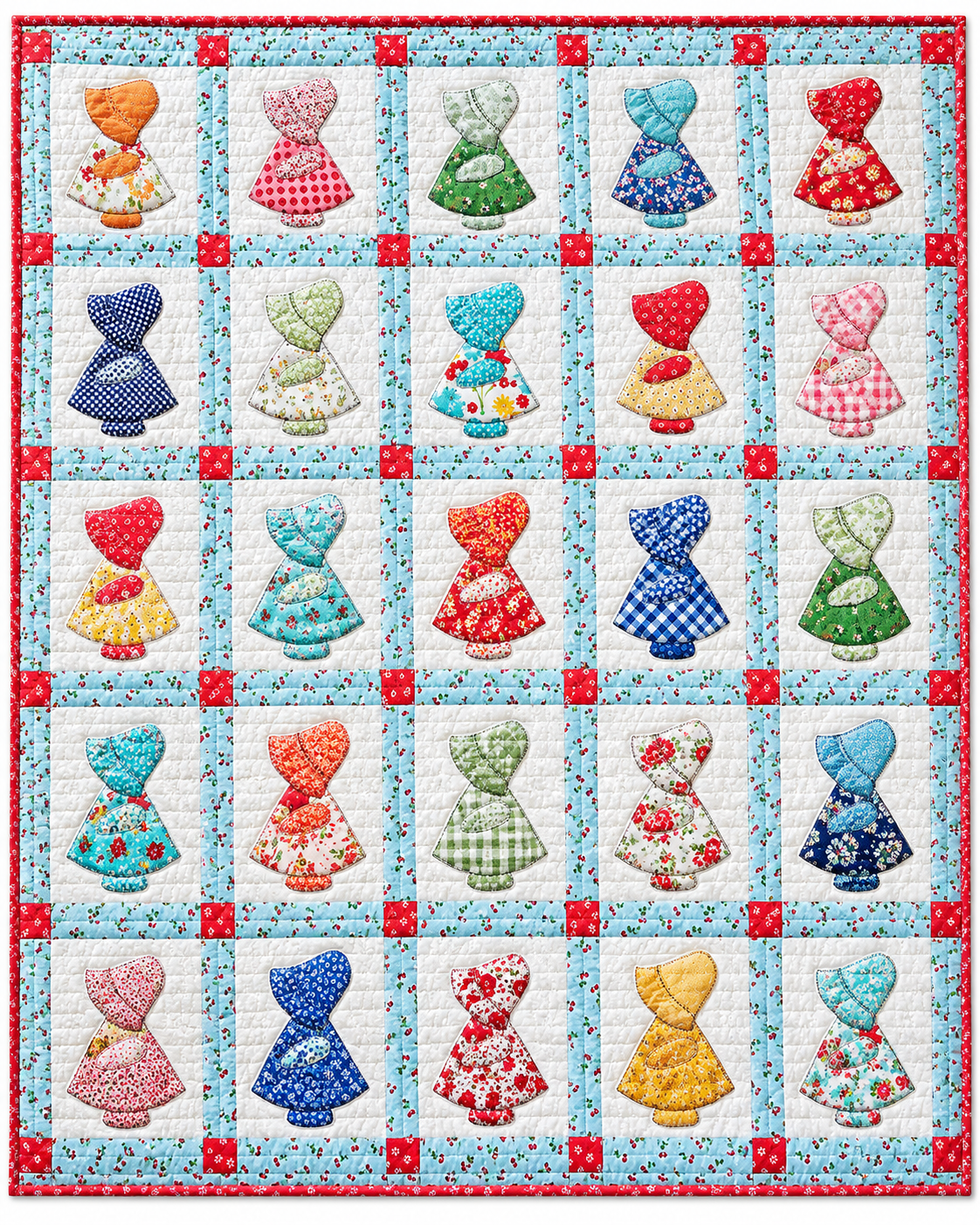 Sunbonnet Patchwork Garden TD101026492 Quilt Blanket