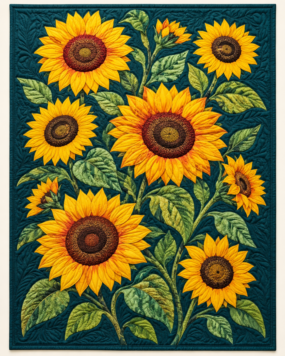 Sunflower Bouquet On Teal TD101026493 Quilt Blanket