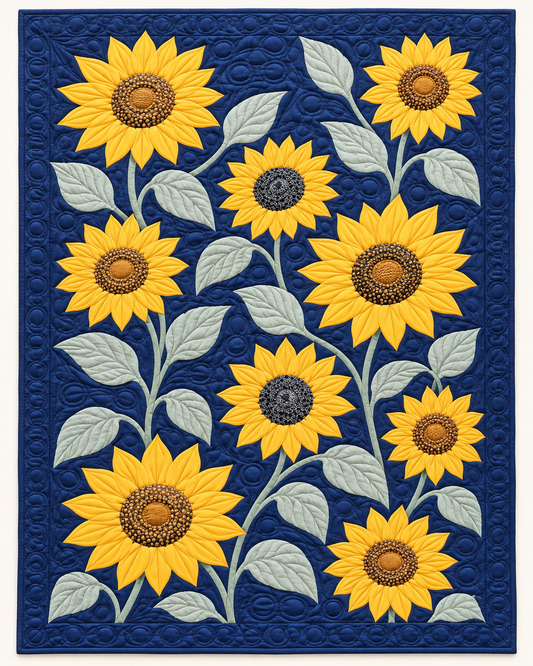 Sunflower Indigo Trail TD101026497 Quilt Blanket