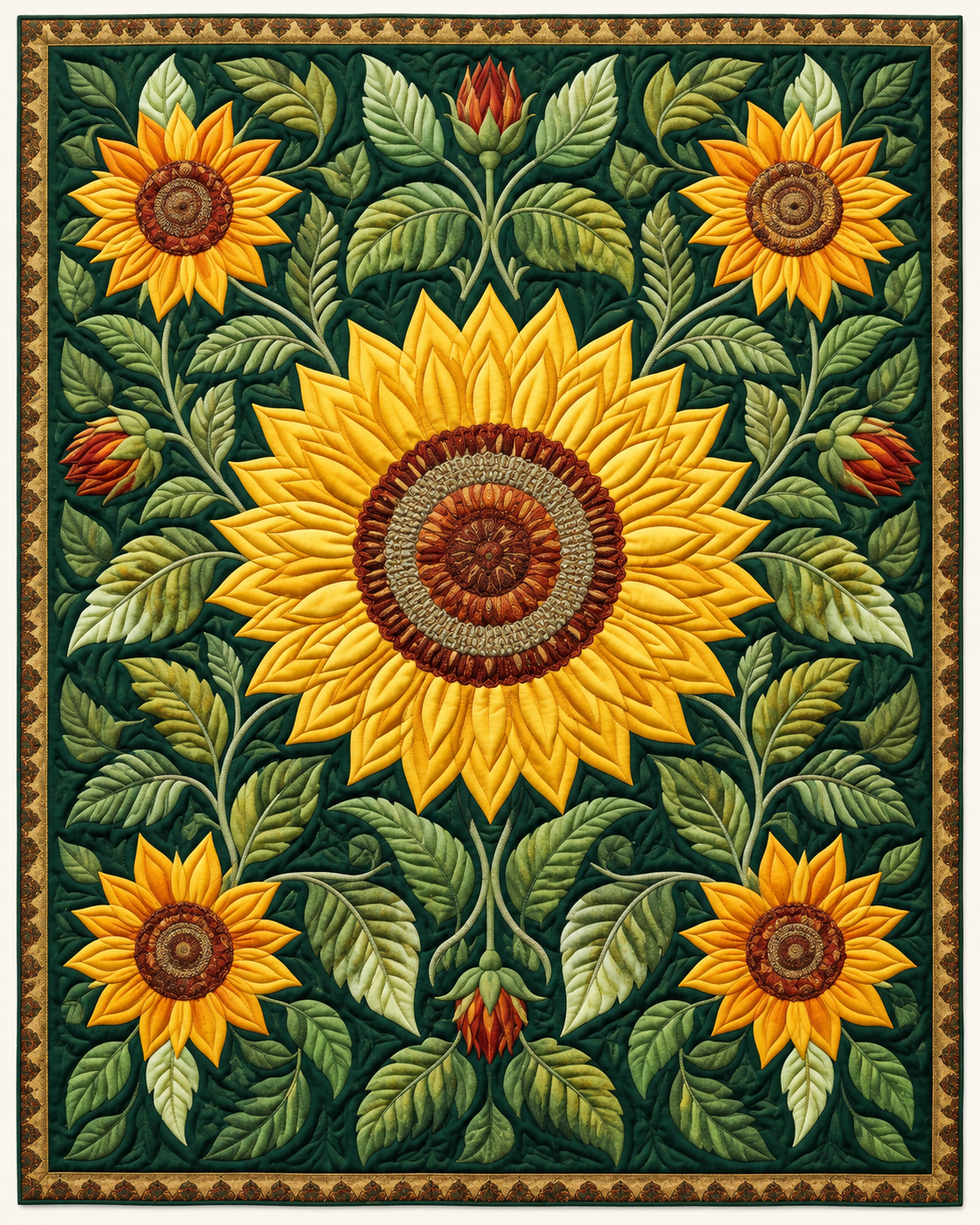 Sunflower Medallion TD101026498 Quilt Blanket