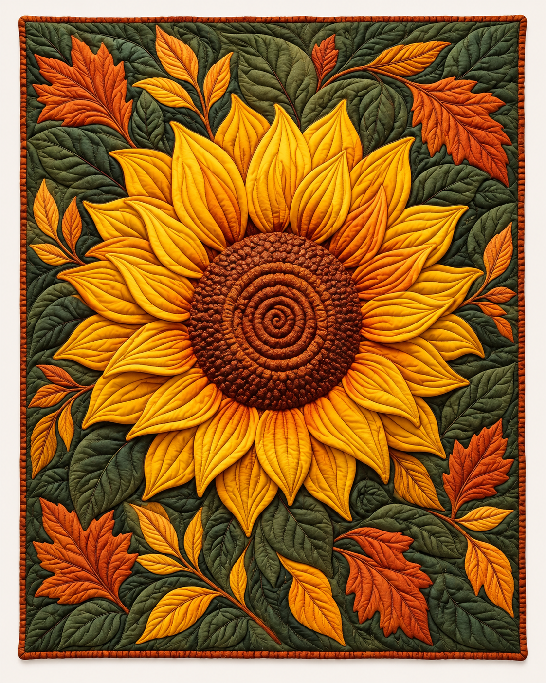 Sunflower In Autumn Leaves TD101026496 Quilt Blanket
