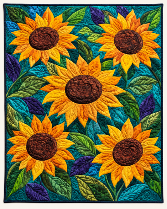 Sunflowers with Rainbow Leaves TD101026504 Quilt Blanket