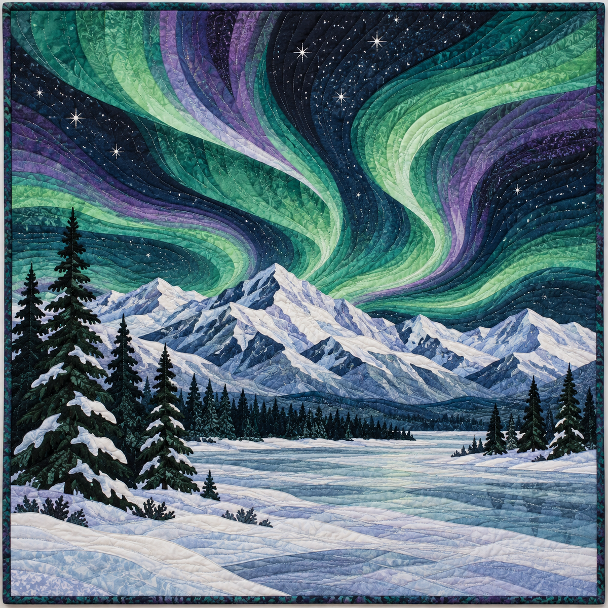 Alaska Aurora Over The Range TD181026106 Quilt Blanket