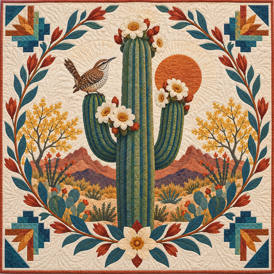 Arizona Saguaro Blossom Song TD181026114 Quilt Blanket