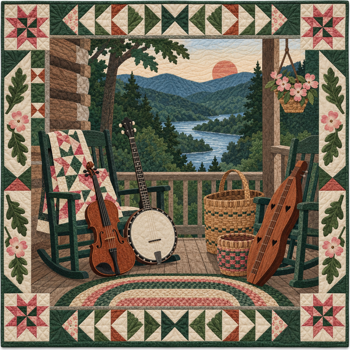 Arkansas Ozark Porch Melody TD181026120 Quilt Blanket