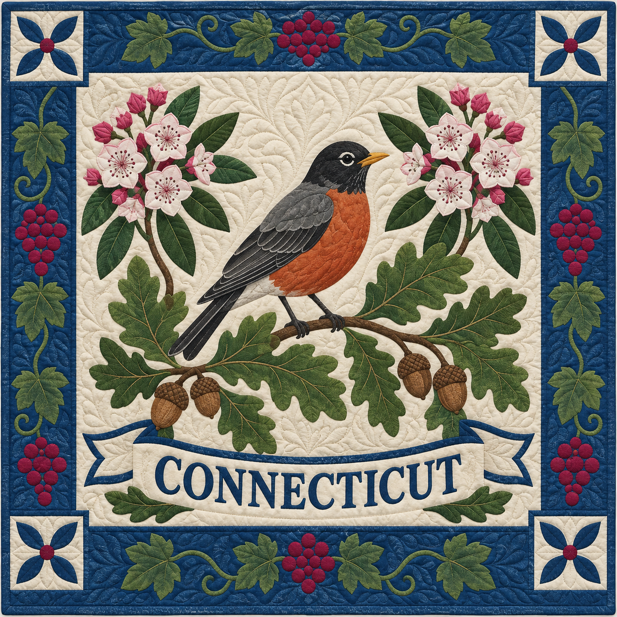 Connecticut Constitution State Keepsake TD181026131 Quilt Blanket