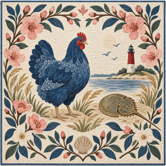 Delaware Blue Hen Blossoms TD181026136 Quilt Blanket