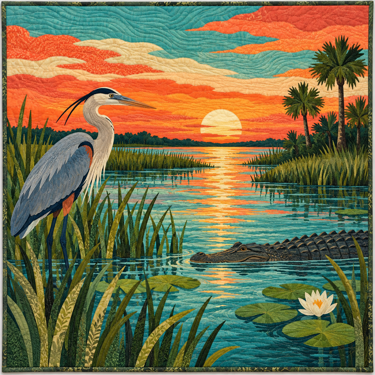 Florida Everglades Evening TD181026141 Quilt Blanket