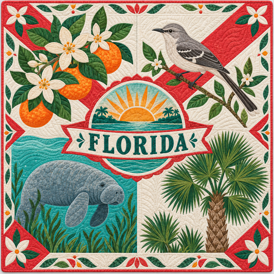 Florida Sunshine State Sampler TD181026145 Quilt Blanket