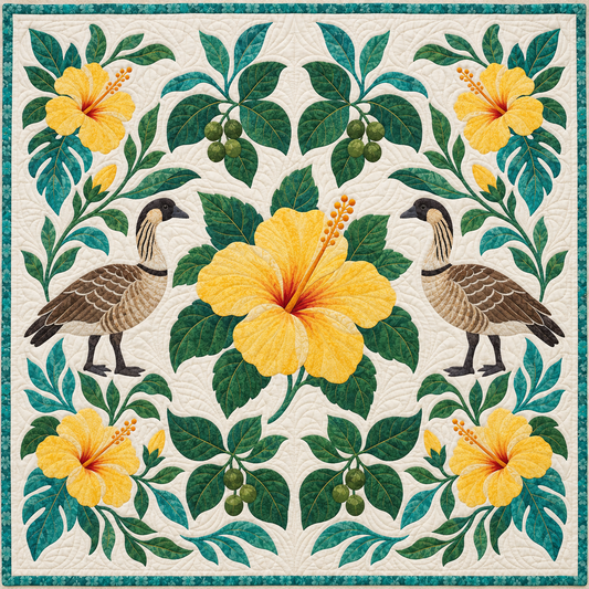 Hawaii Hibiscus And Nene TD181026151 Quilt Blanket