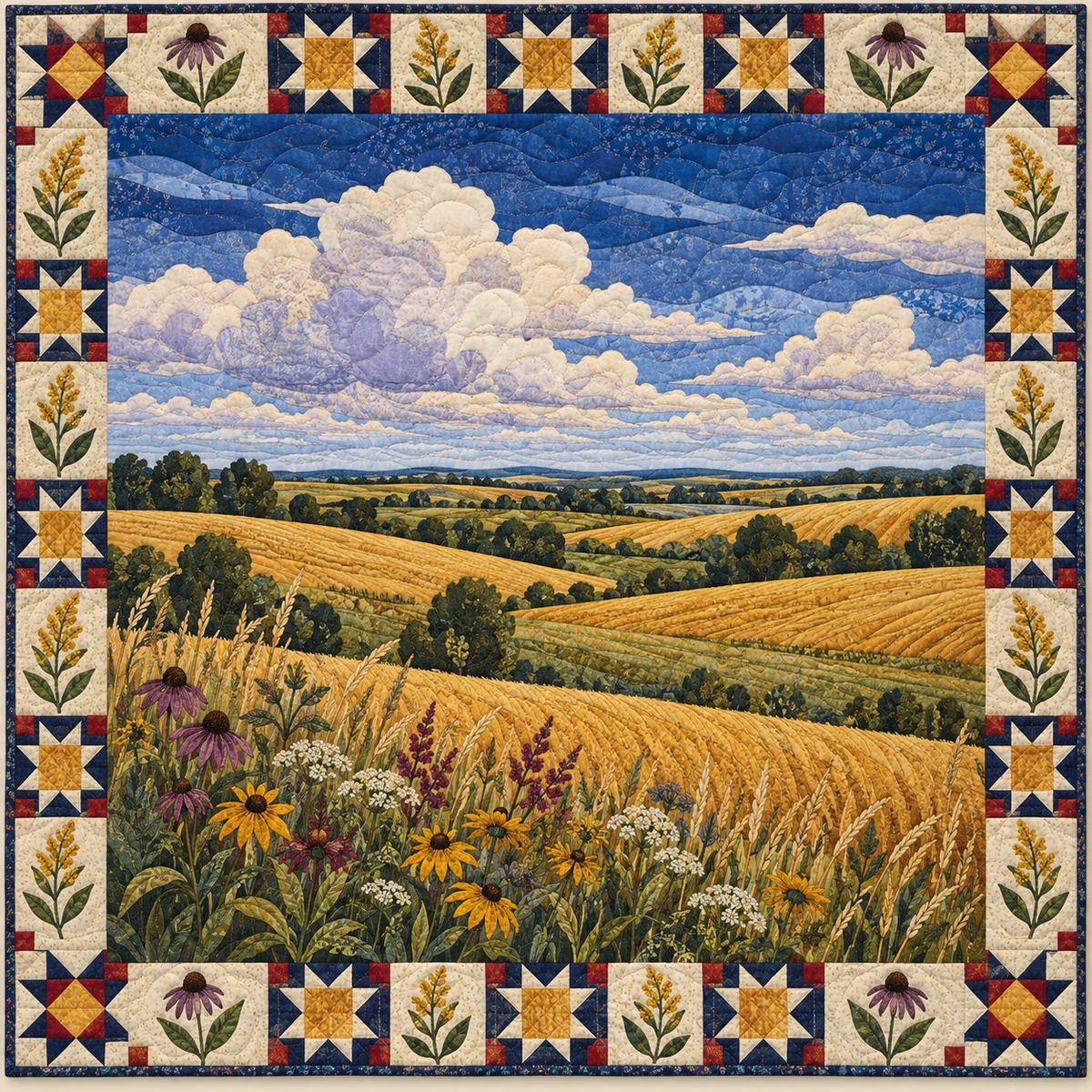 Illinois Prairie Horizon TD181026163 Quilt Blanket