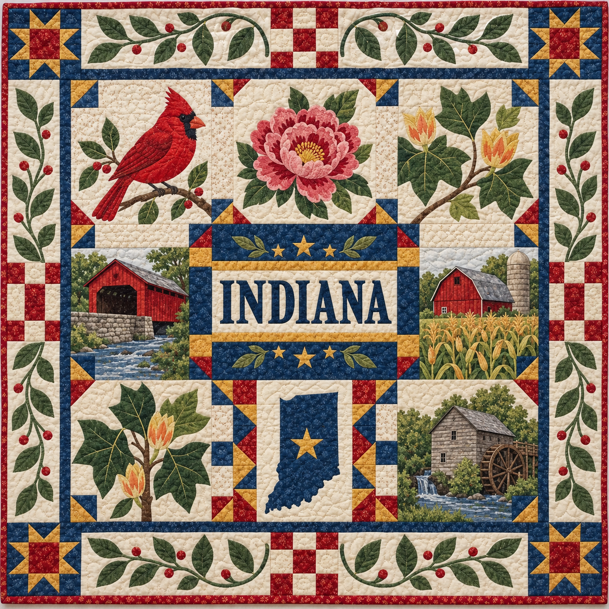Indiana Hoosier Home TD181026169 Quilt Blanket