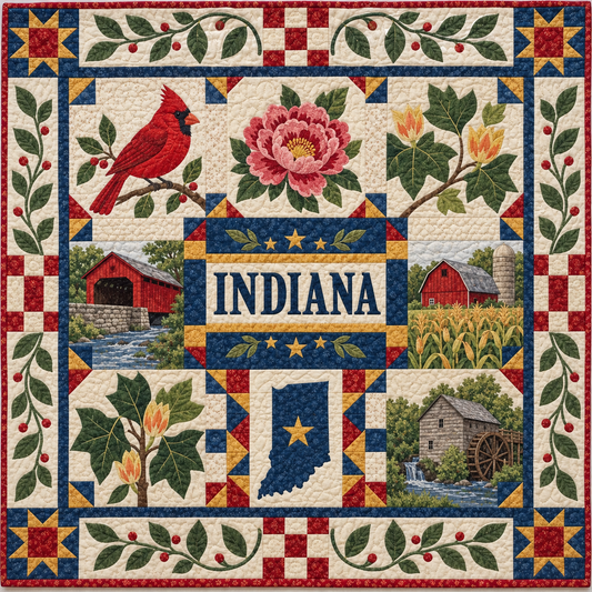 Indiana Hoosier Home TD181026169 Quilt Blanket