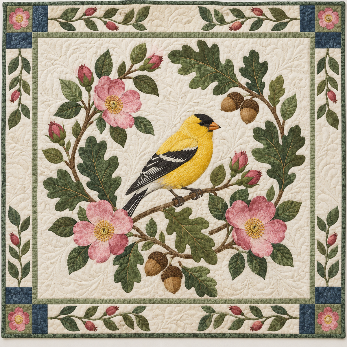 Iowa Goldfinch Rose Garden TD181026171 Quilt Blanket