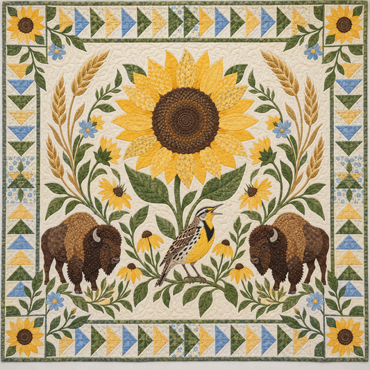 Kansas Meadowlark And Sunflowers TD181026177 Quilt Blanket