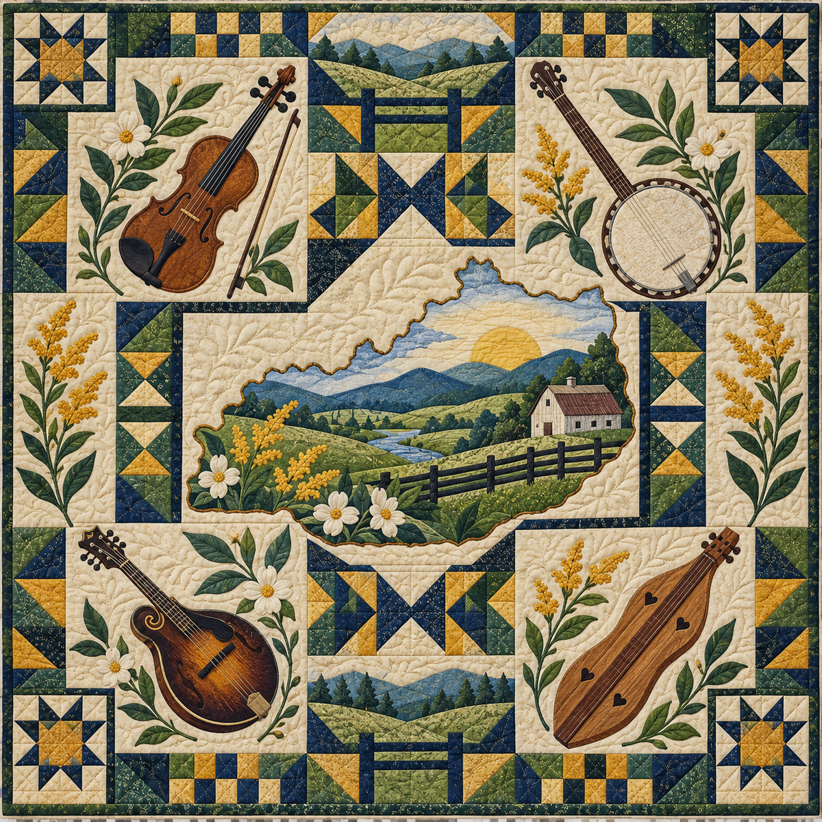 Kentucky Front Porch Bluegrass TD181026182 Quilt Blanket