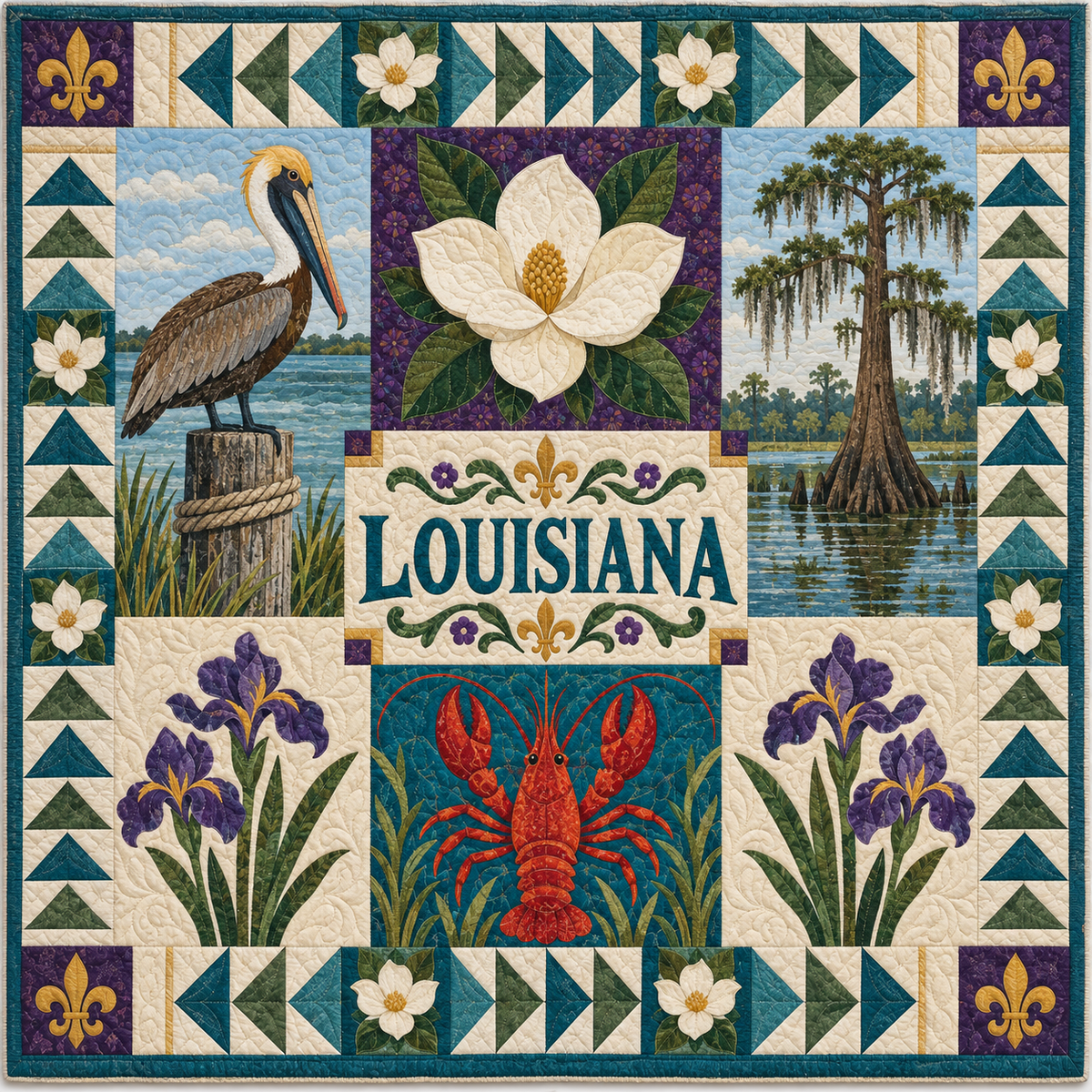 Louisiana Pelican State Pride TD181026189 Quilt Blanket
