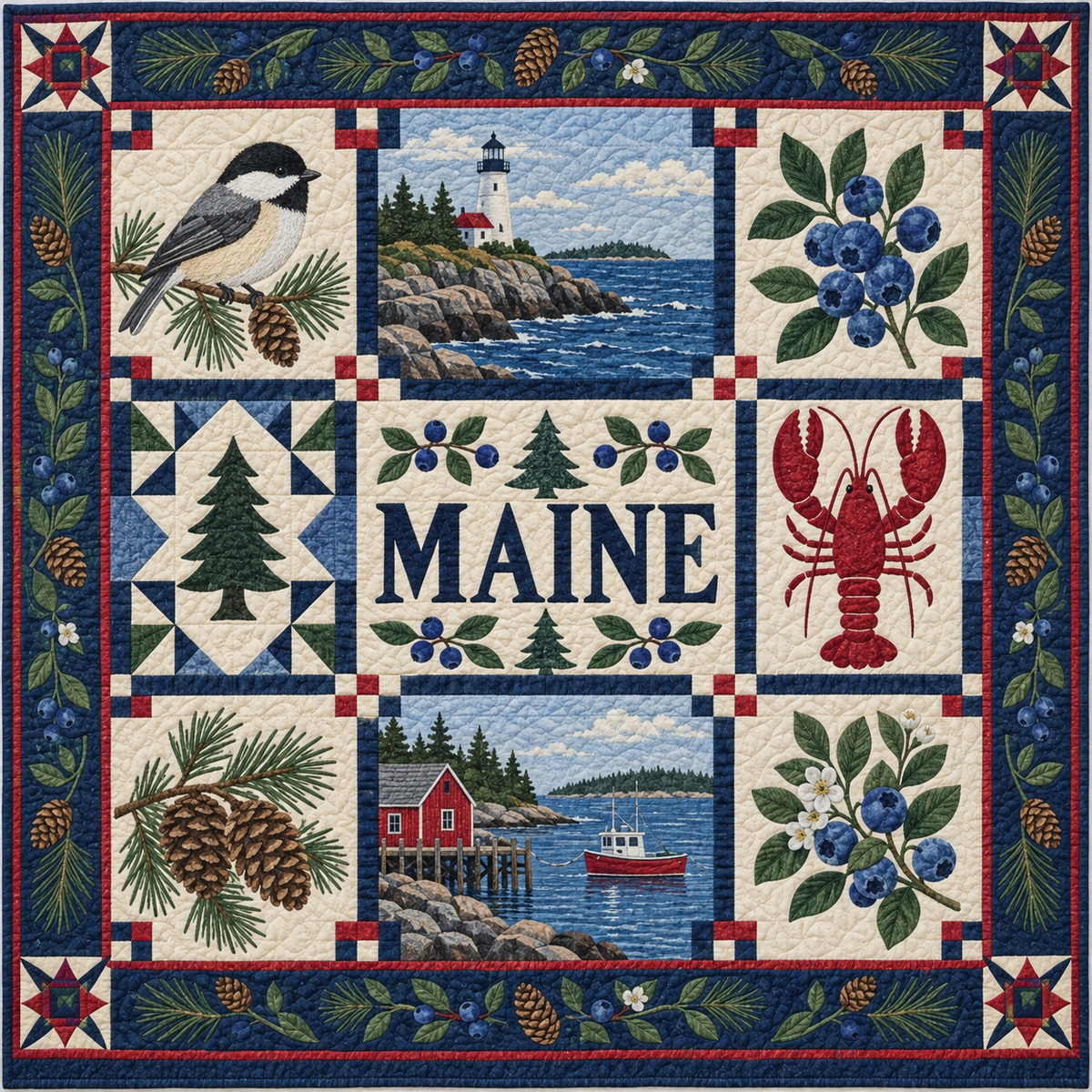 Maine Pine Tree State Home TD181026194 Quilt Blanket