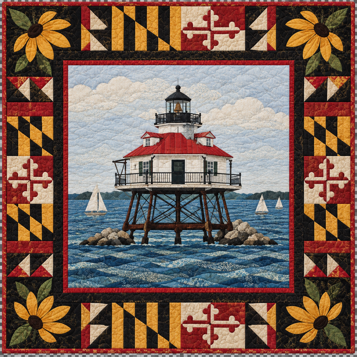 Maryland Thomas Point Beacon TD181026200 Quilt Blanket