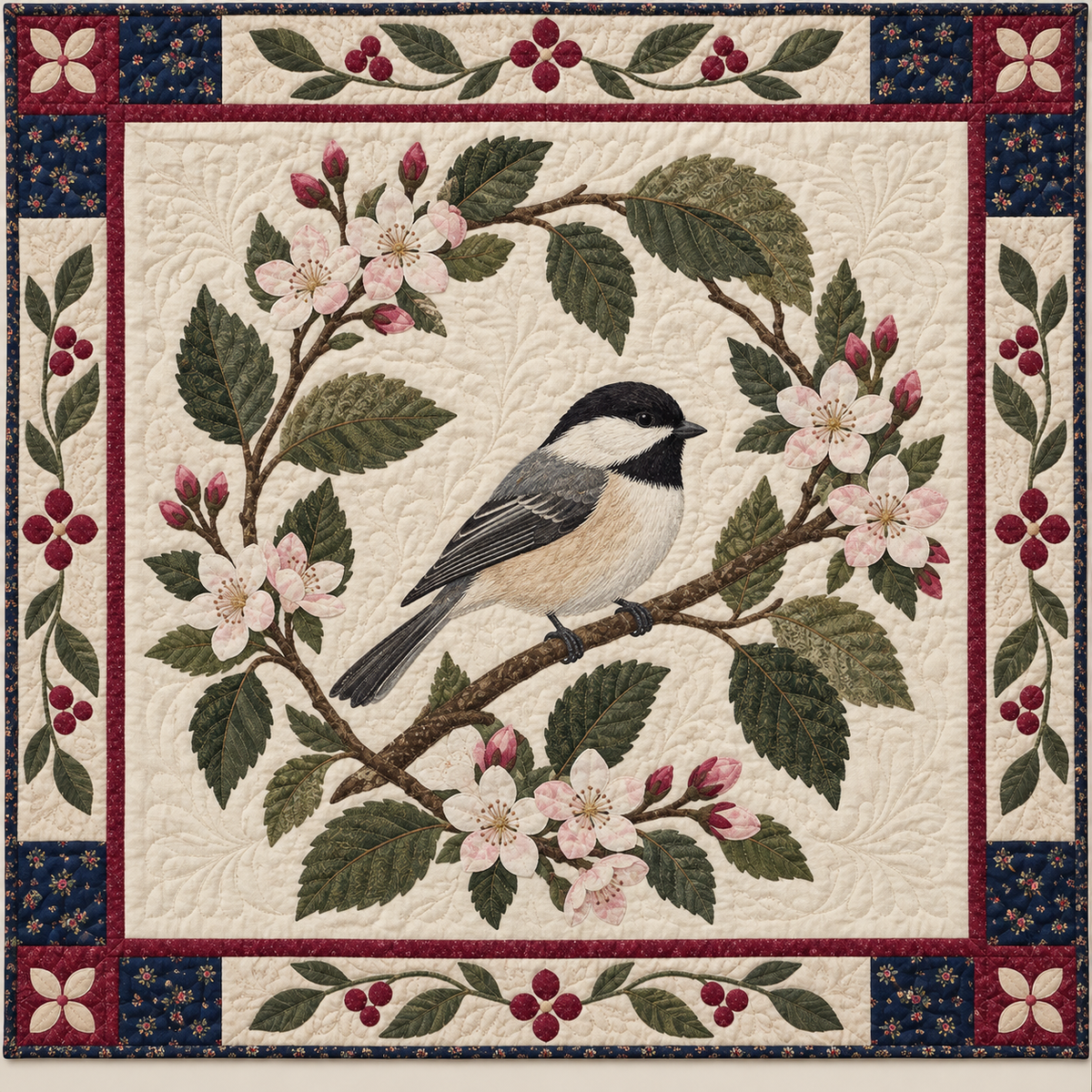 Massachusetts Chickadee And Mayflower TD181026204 Quilt Blanket