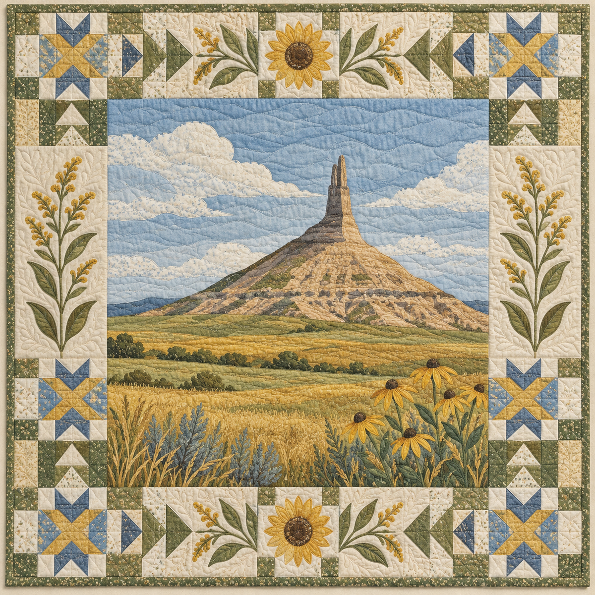 Nebraska Chimney Rock Dawn TD181026231 Quilt Blanket