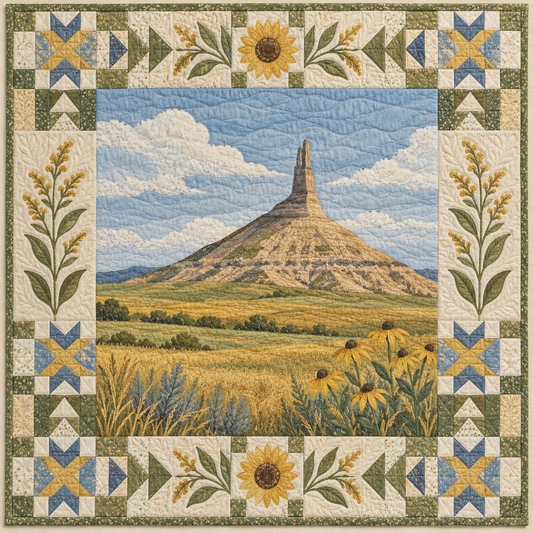 Nebraska Chimney Rock Dawn TD181026231 Quilt Blanket