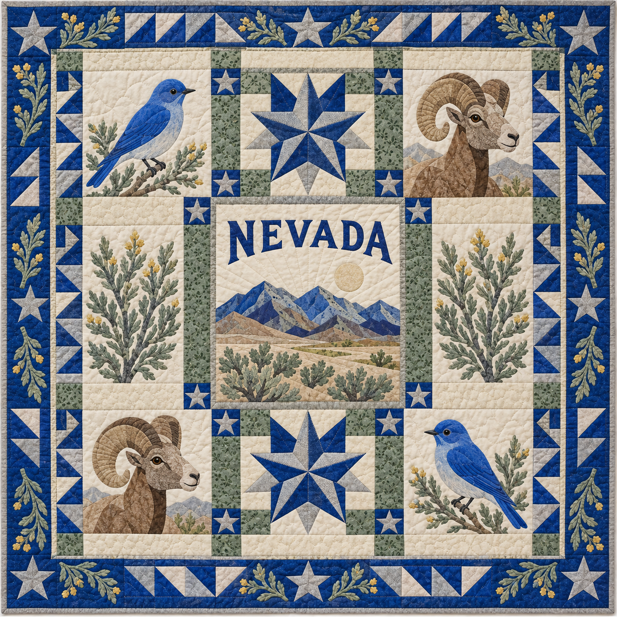 Nevada Silver State Starlight TD181026239 Quilt Blanket