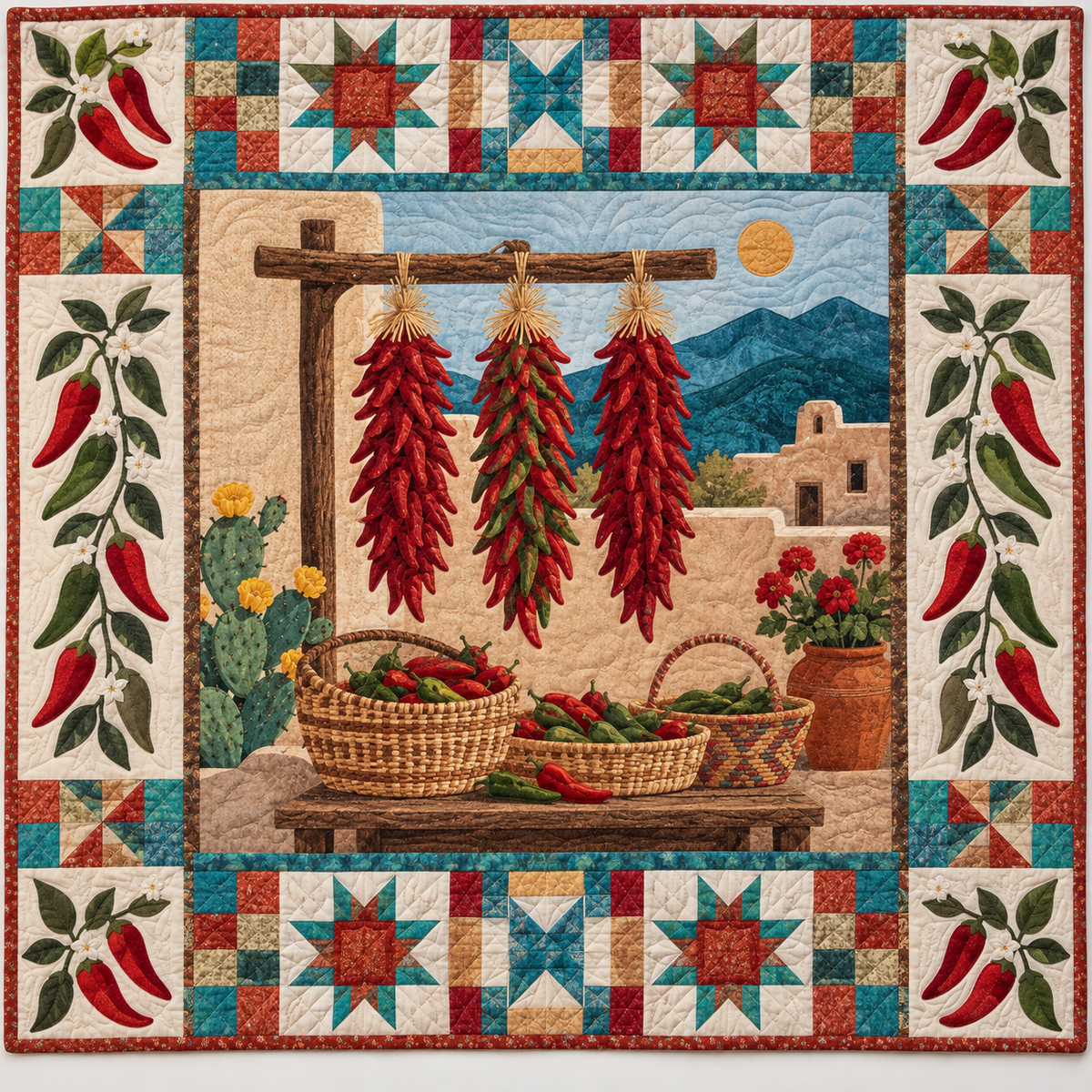 New Mexico Chile Harvest TD181026252 Quilt Blanket