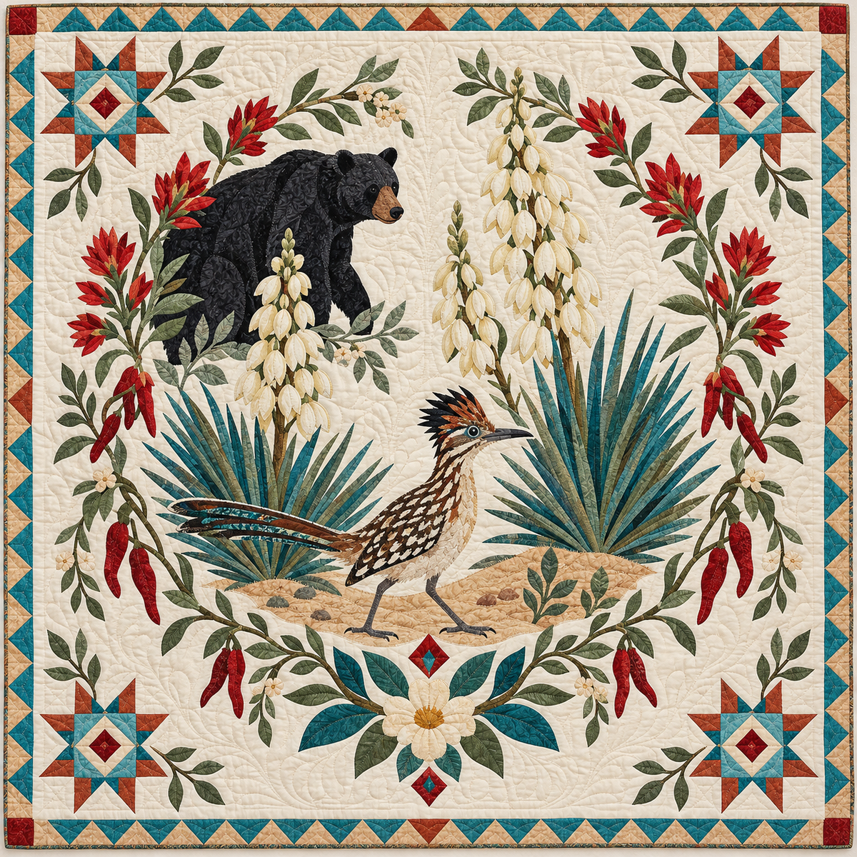 New Mexico Roadrunner Yucca TD181026254 Quilt Blanket