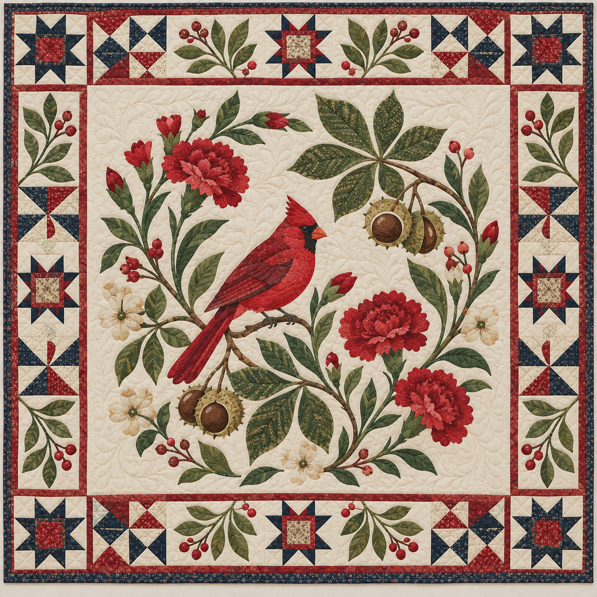 Ohio Cardinal Carnation TD181026272 Quilt Blanket