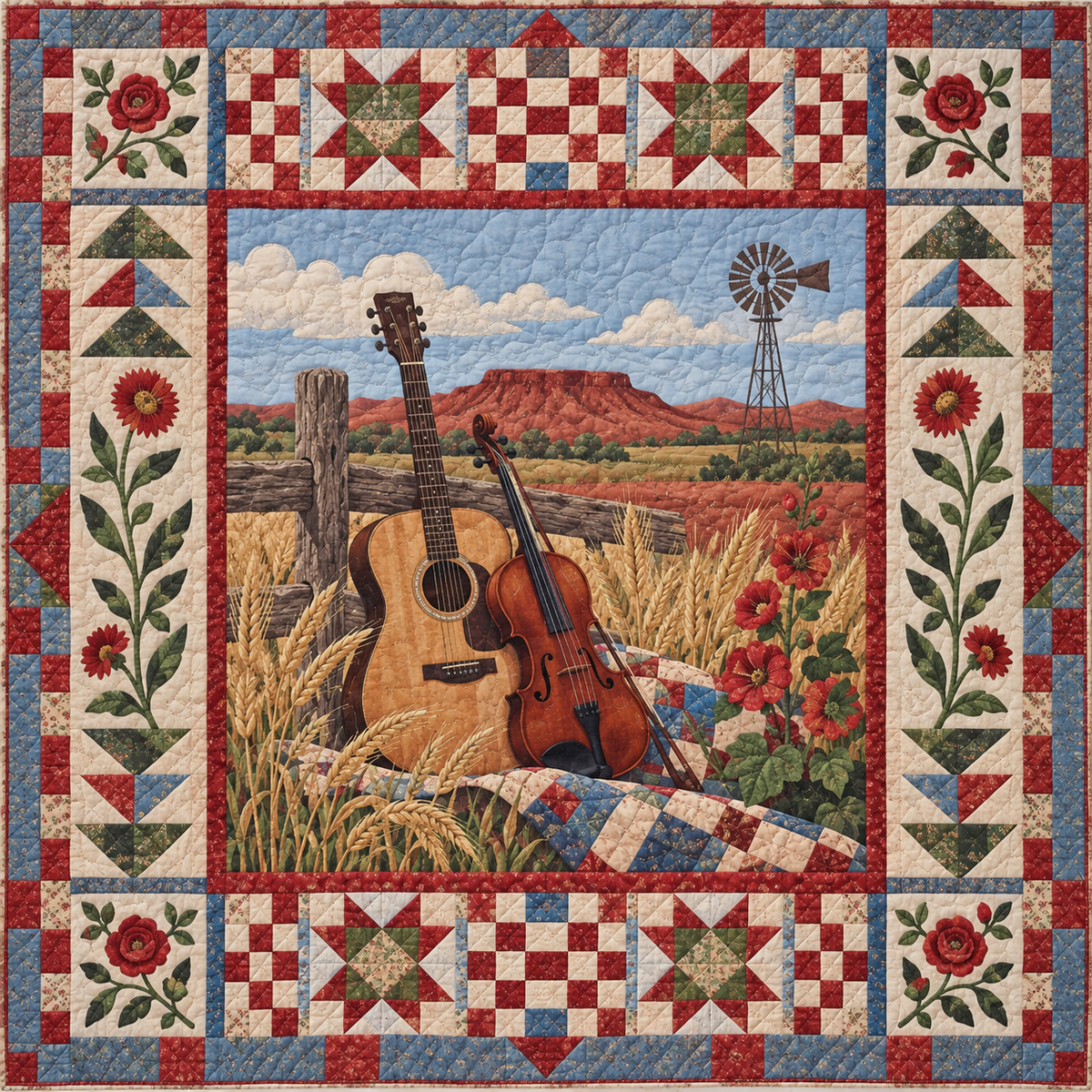 Oklahoma Red Earth Rhythm TD181026276 Quilt Blanket