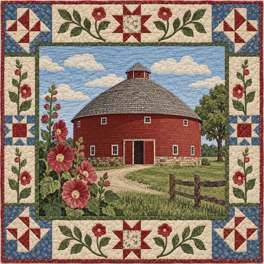 Oklahoma Round Barn Road TD181026277 Quilt Blanket