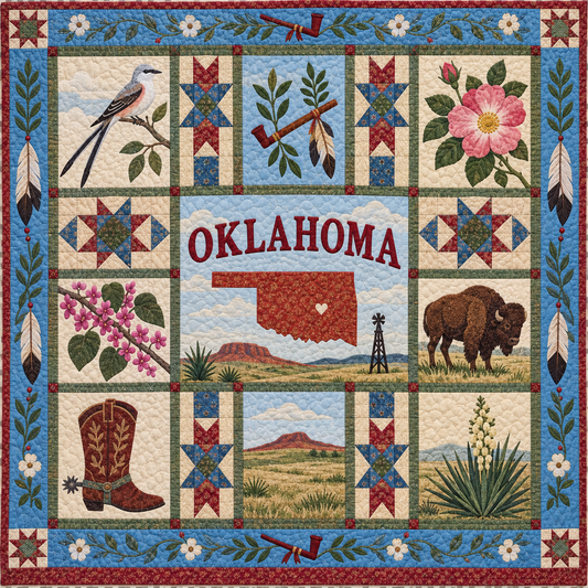 Oklahoma Sooner State Sampler TD181026279 Quilt Blanket