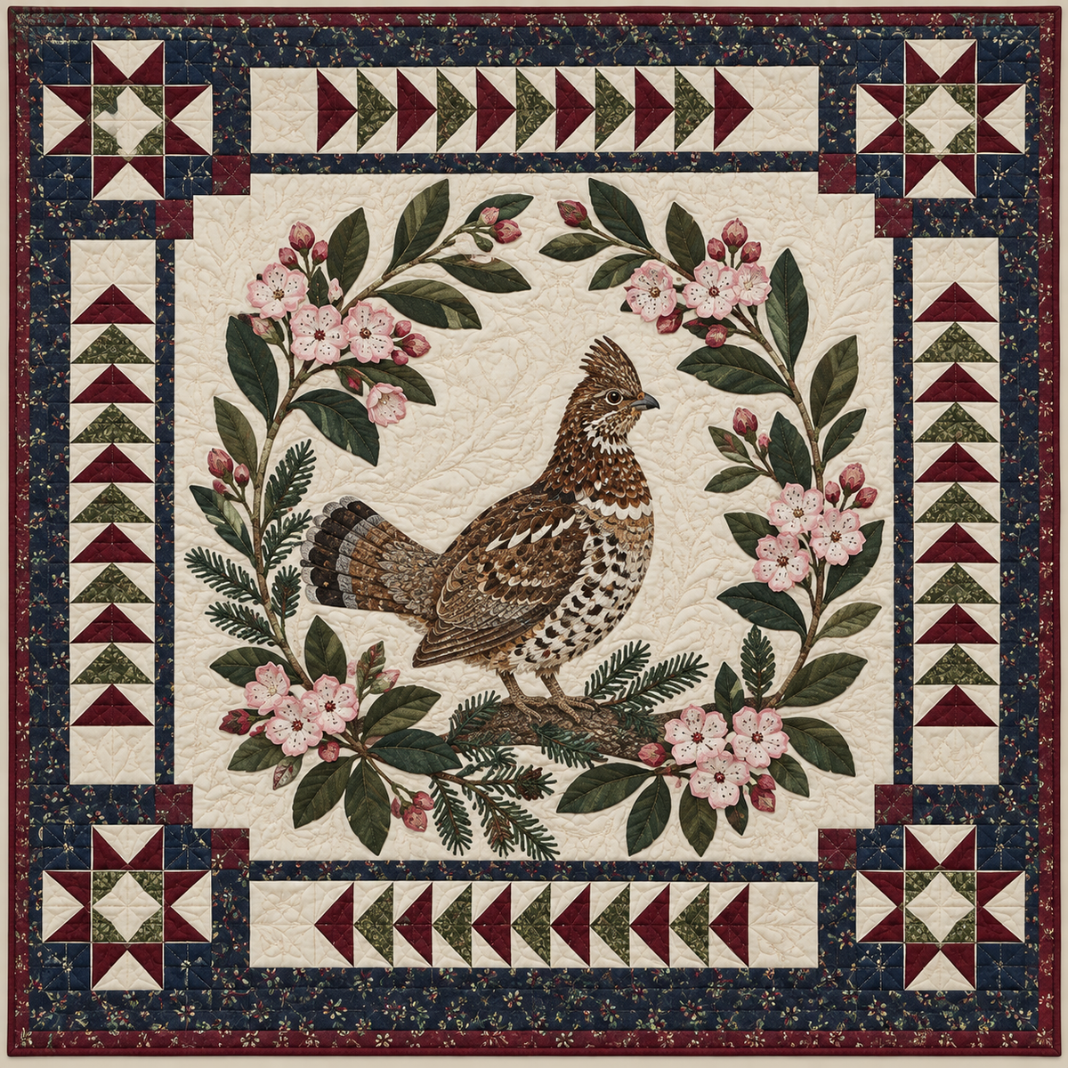 Pennsylvania Grouse And Laurel TD181026288 Quilt Blanket