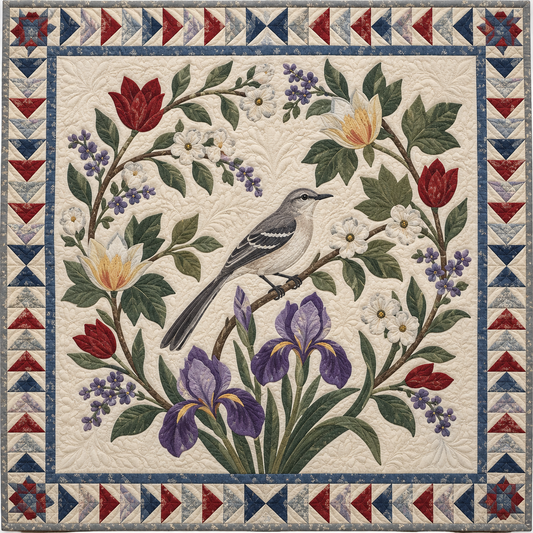 Tennessee Mockingbird And Iris TD181026306 Quilt Blanket