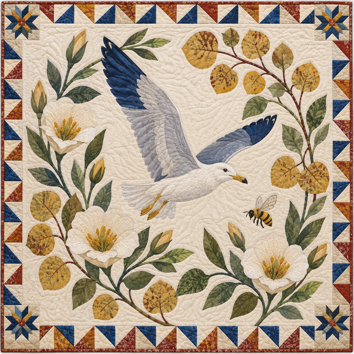 Utah Gull And Sego Lily TD181026319 Quilt Blanket
