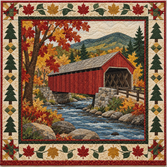 Vermont Covered Bridge Quiet TD181026321 Quilt Blanket