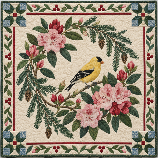 Washington Goldfinch Rhododendron TD181026332 Quilt Blanket