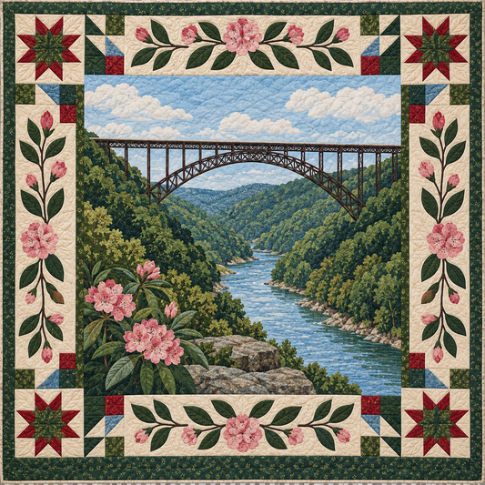 West Virginia Bridge Above The Gorge TD181026336 Quilt Blanket