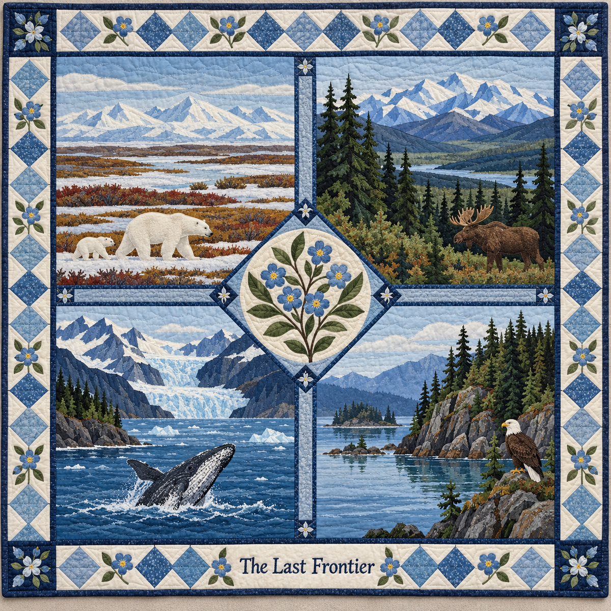 Alaska The Last Frontier Sampler quilt blanket