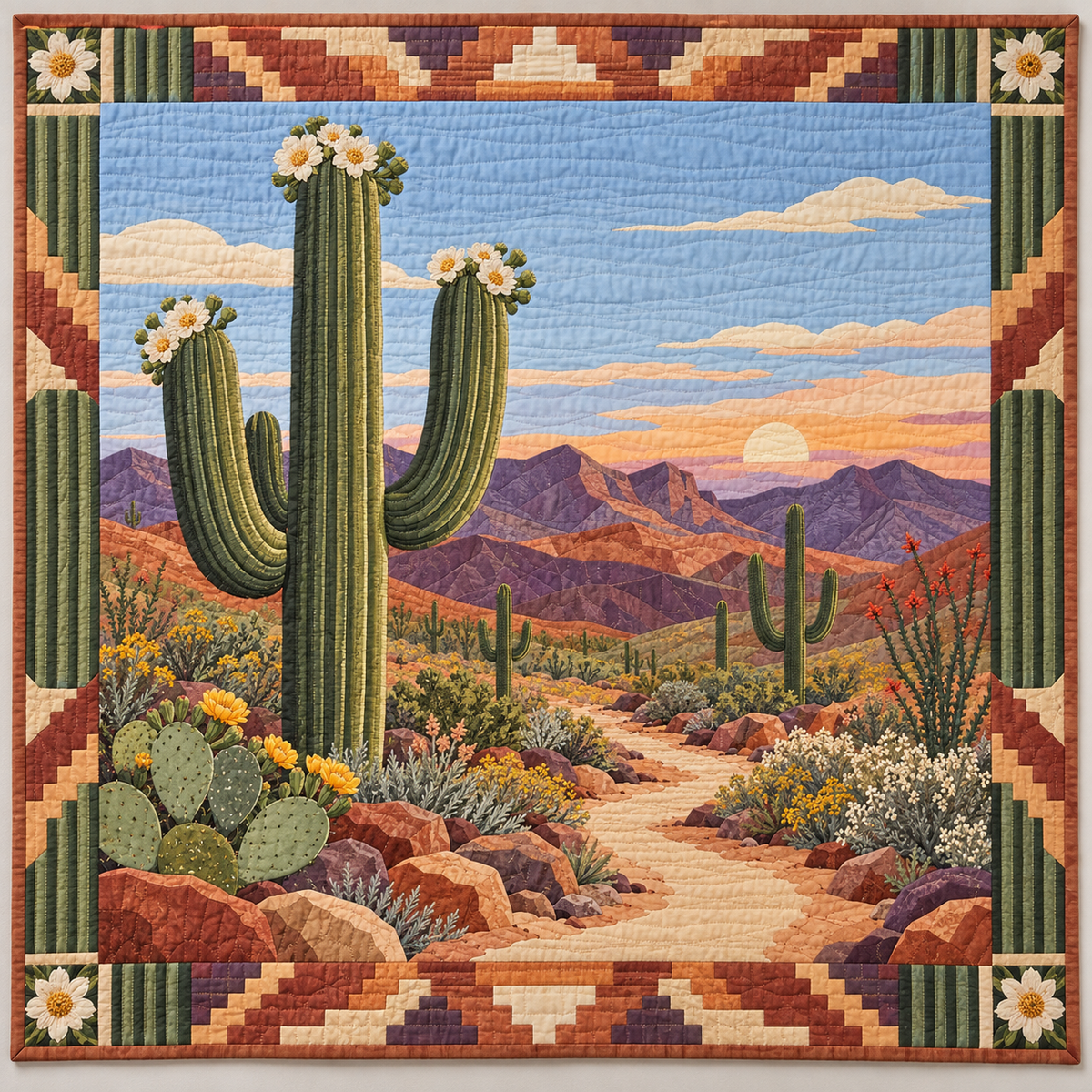 Arizona Desert Pathways quilt blanket