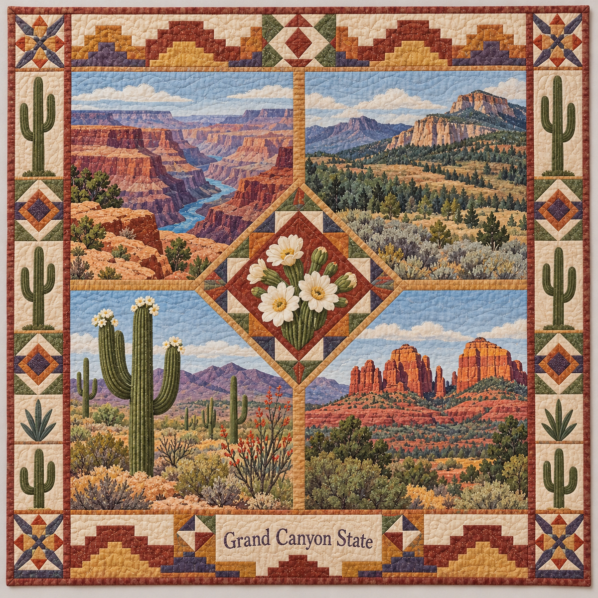 Arizona Grand Canyon State Sampler quilt blanket