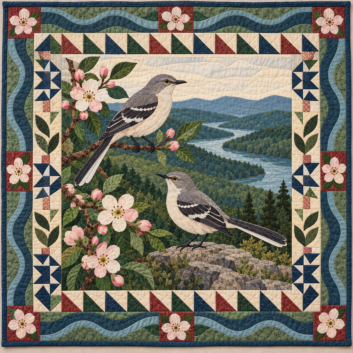 Arkansas Ozark Morning Song quilt blanket