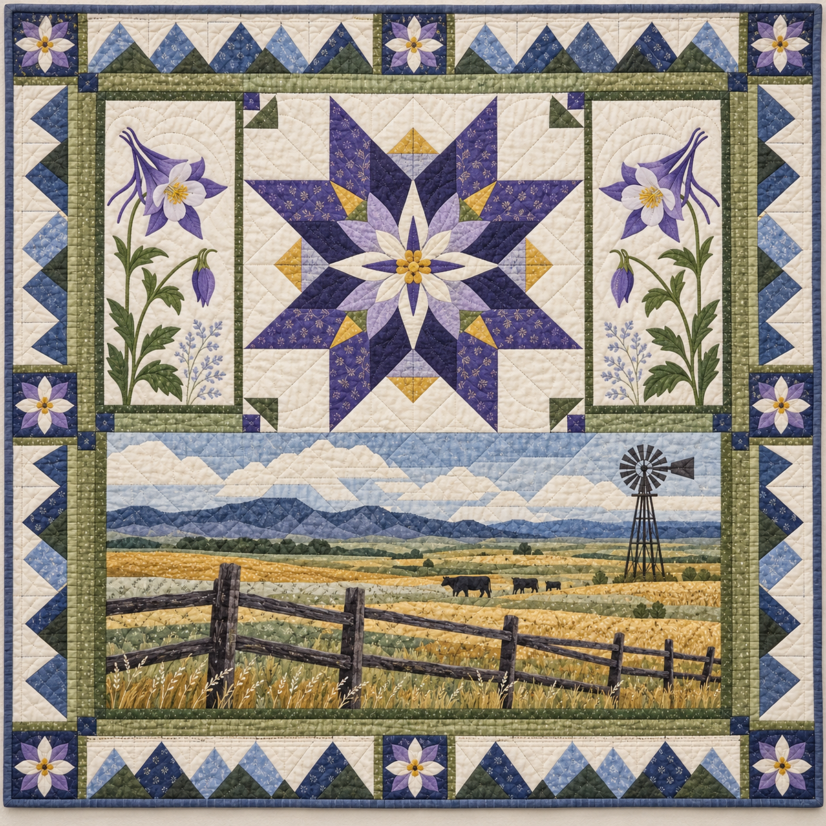 Colorado Centennial Trail Star quilt blanket