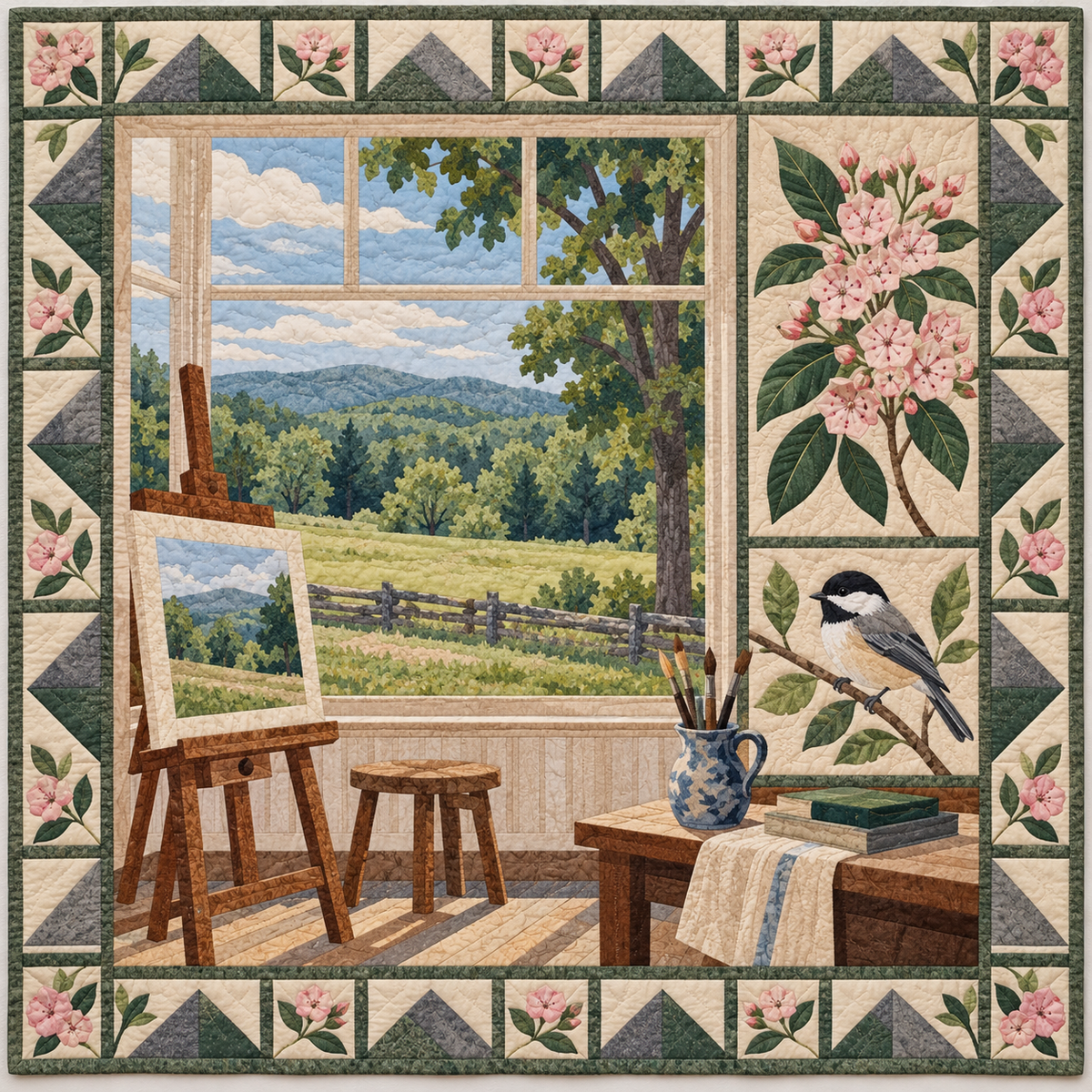 Connecticut Weir Farm Light quilt blanket