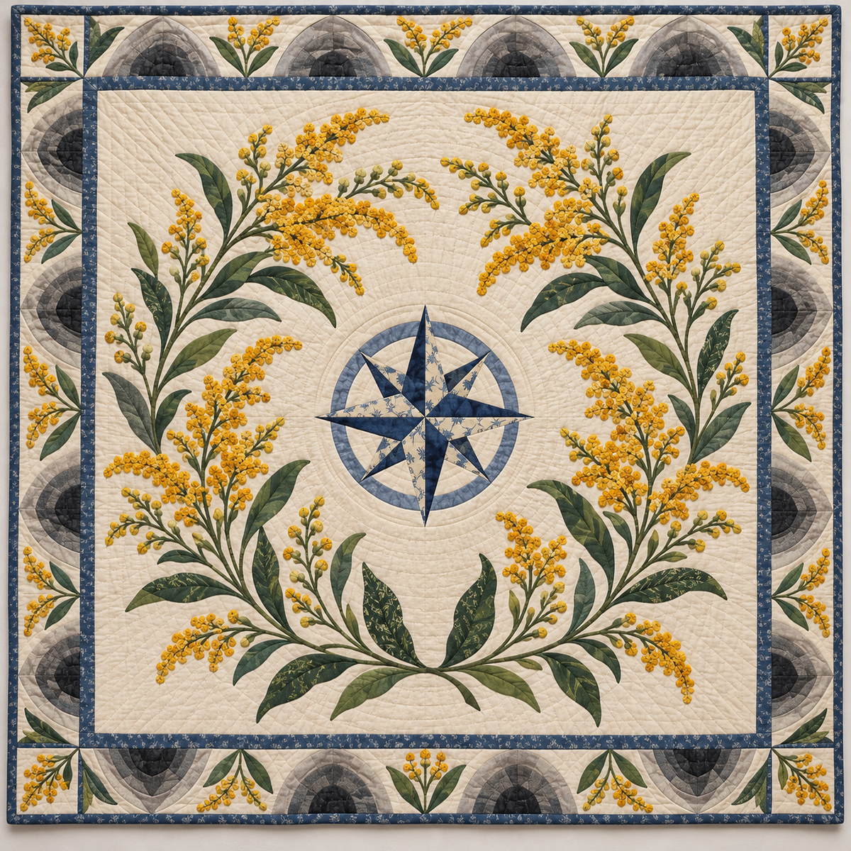 Kentucky Goldenrod Garden quilt blanket
