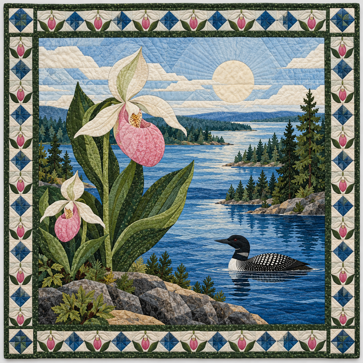Minnesota North Star Waterways quilt blanket
