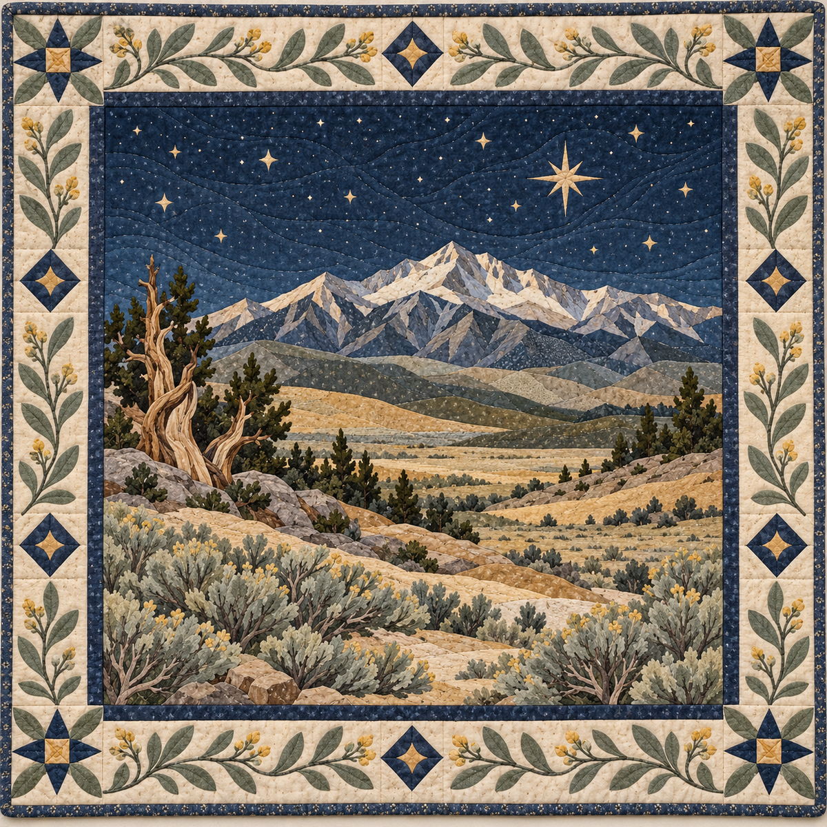 Nevada Sagebrush Starlight quilt blanket