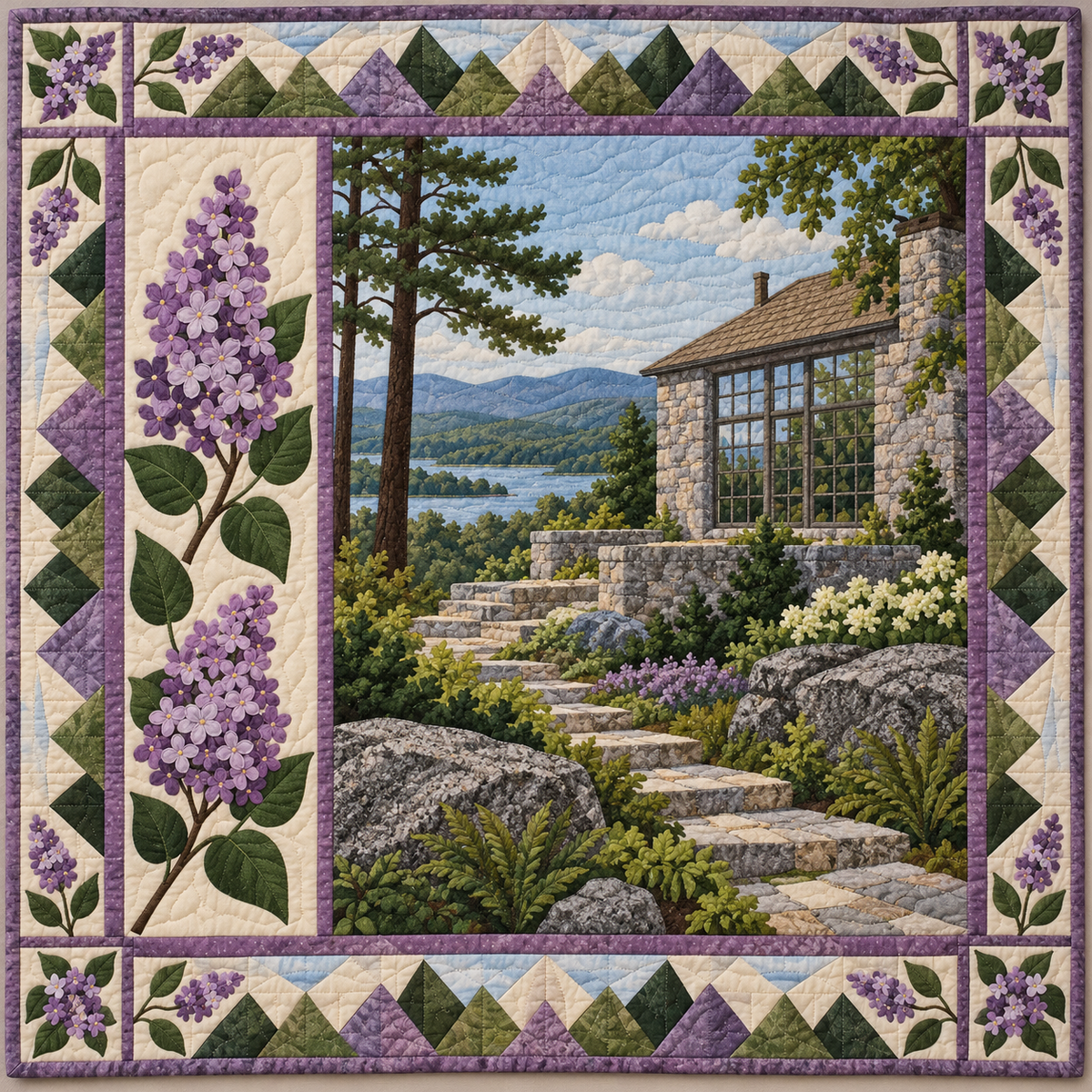 New Hampshire Cornish Studio Light quilt blanket