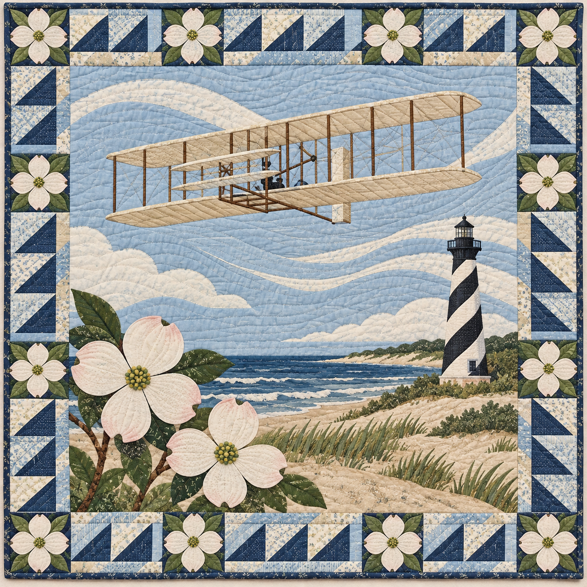 North Carolina First Flight Windwork quilt blanket